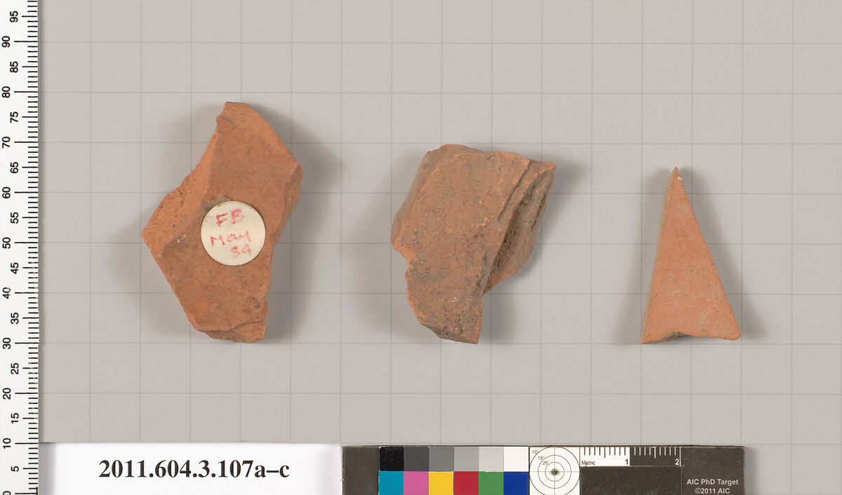 Terracotta fragments of amphorae (jars), Terracotta, Greek, Attic