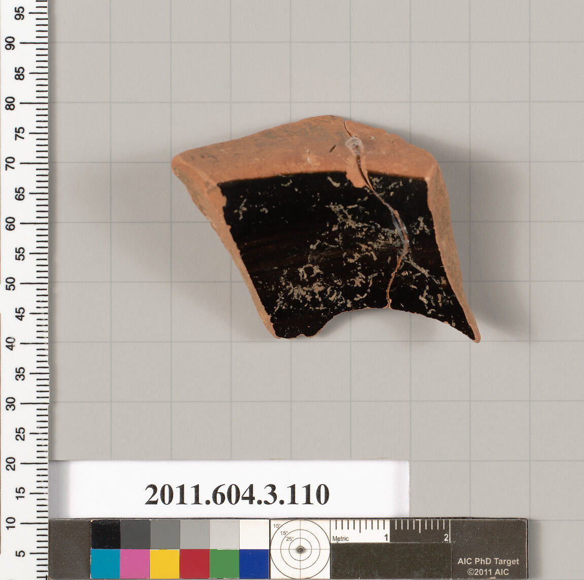 Terracotta fragment of an amphora (jar), Terracotta, Greek, Attic
