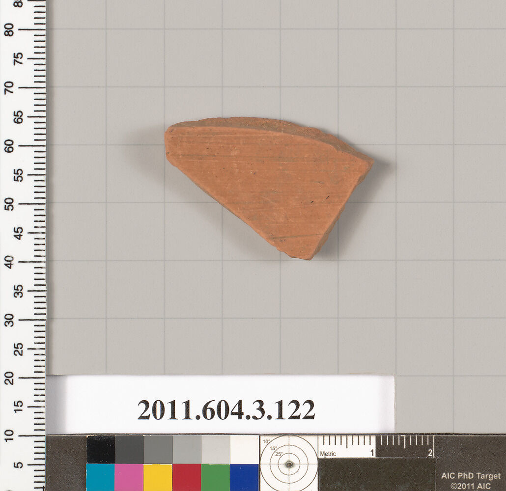 Terracotta fragment of an amphora (jar), Terracotta, Greek, Attic