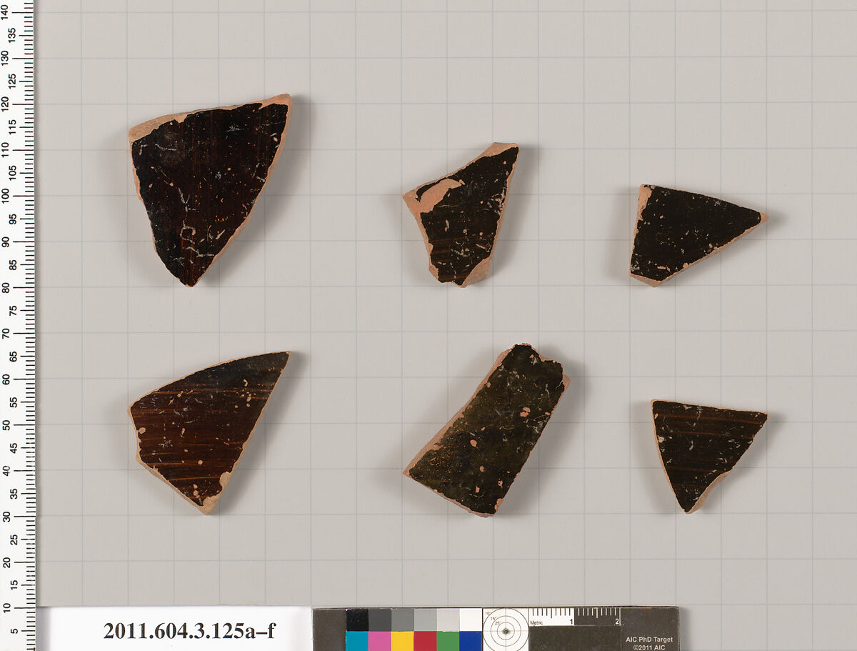 Terracotta fragments of amphorae (jars), Terracotta, Greek, Attic 