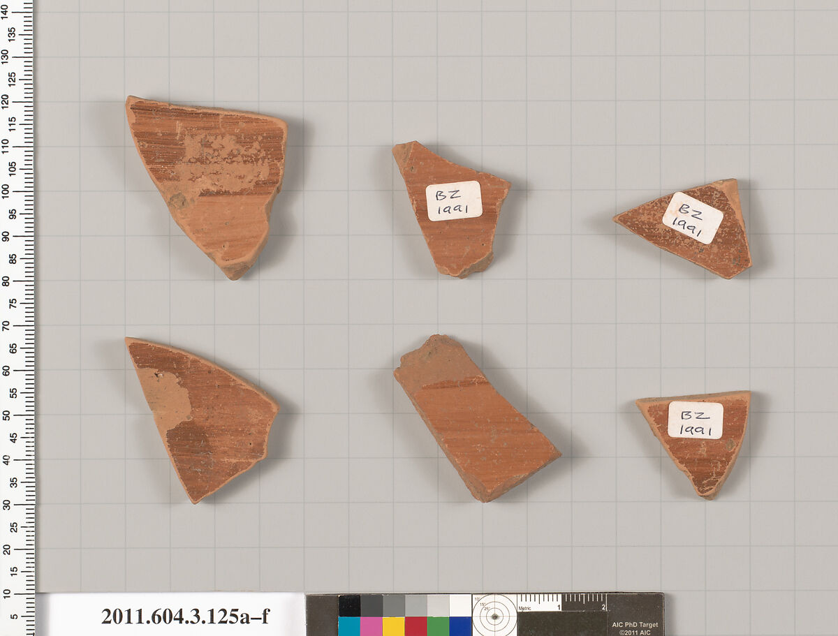 Terracotta fragments of amphorae (jars), Terracotta, Greek, Attic