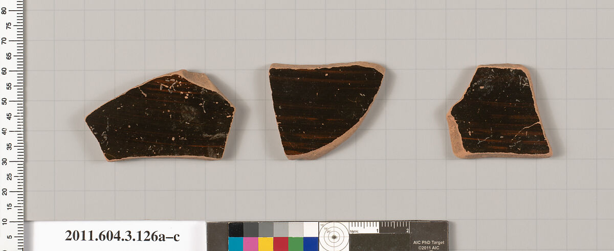 Terracotta fragments of amphorae (jars), Terracotta, Greek, Attic 