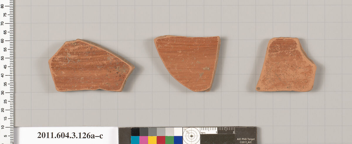 Terracotta fragments of amphorae (jars), Terracotta, Greek, Attic