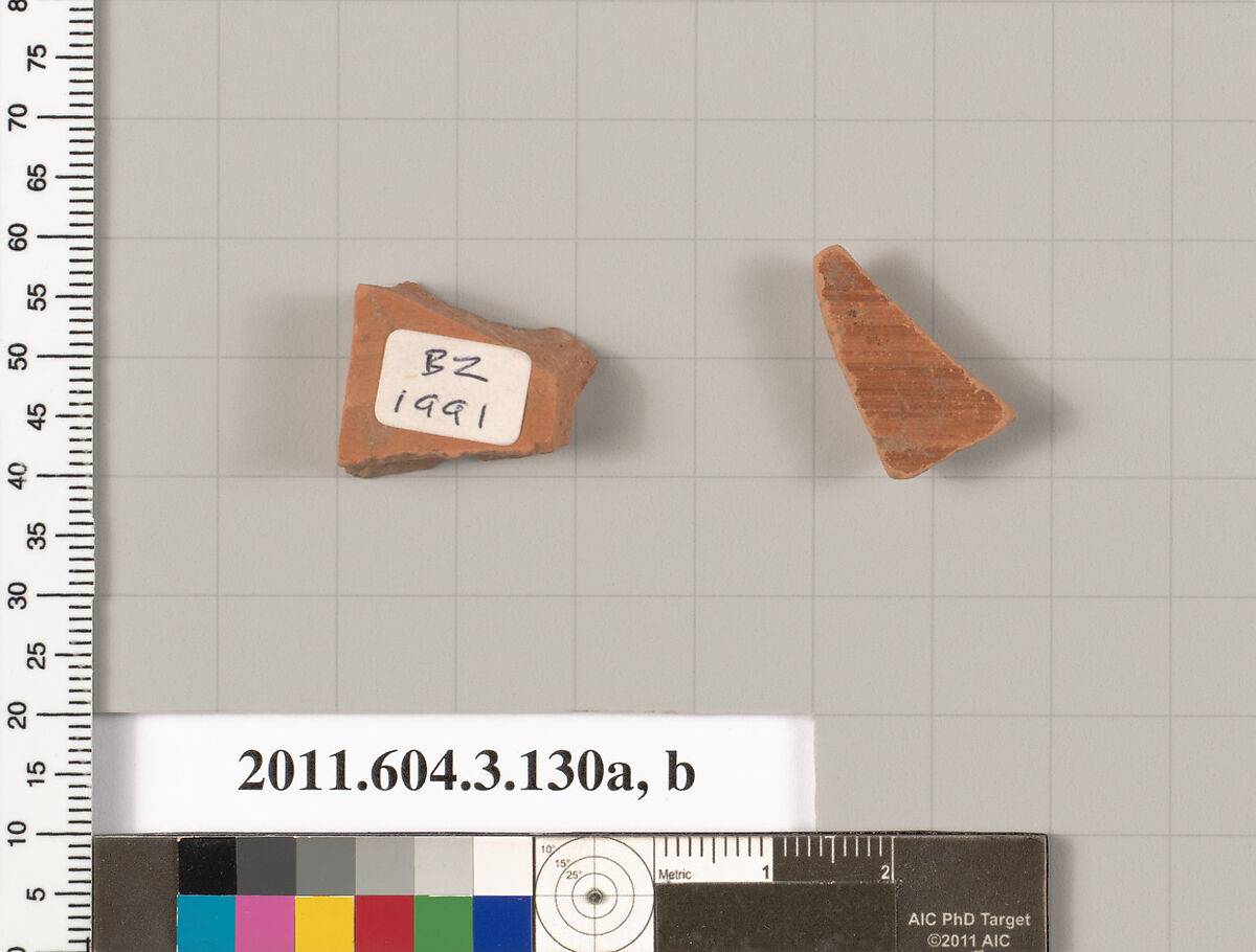 Terracotta fragments of amphorae (jars), Terracotta, Greek, Attic