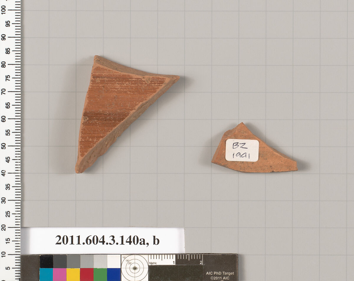 Terracotta fragments from closed shapes, Terracotta, Greek, Attic