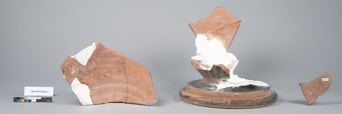 Terracotta fragments of an amphora (jar), Terracotta, Greek, Attic