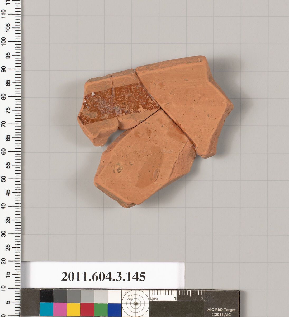Terracotta fragment of an amphora (jar), Terracotta, Greek, Attic