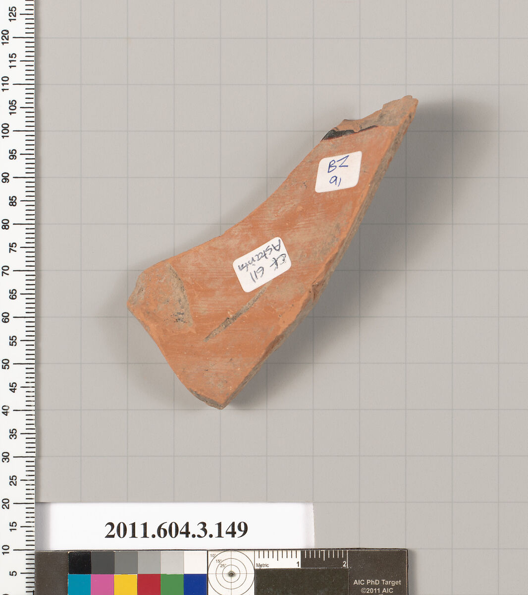 Terracotta fragment of an amphora (jar), Terracotta, Greek, Attic