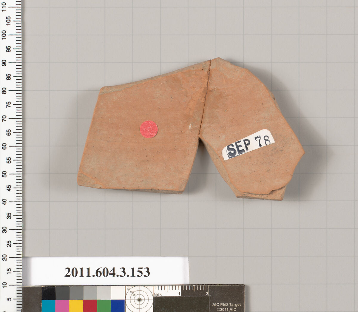 Terracotta fragment of an amphora (jar), Terracotta, Greek, Attic