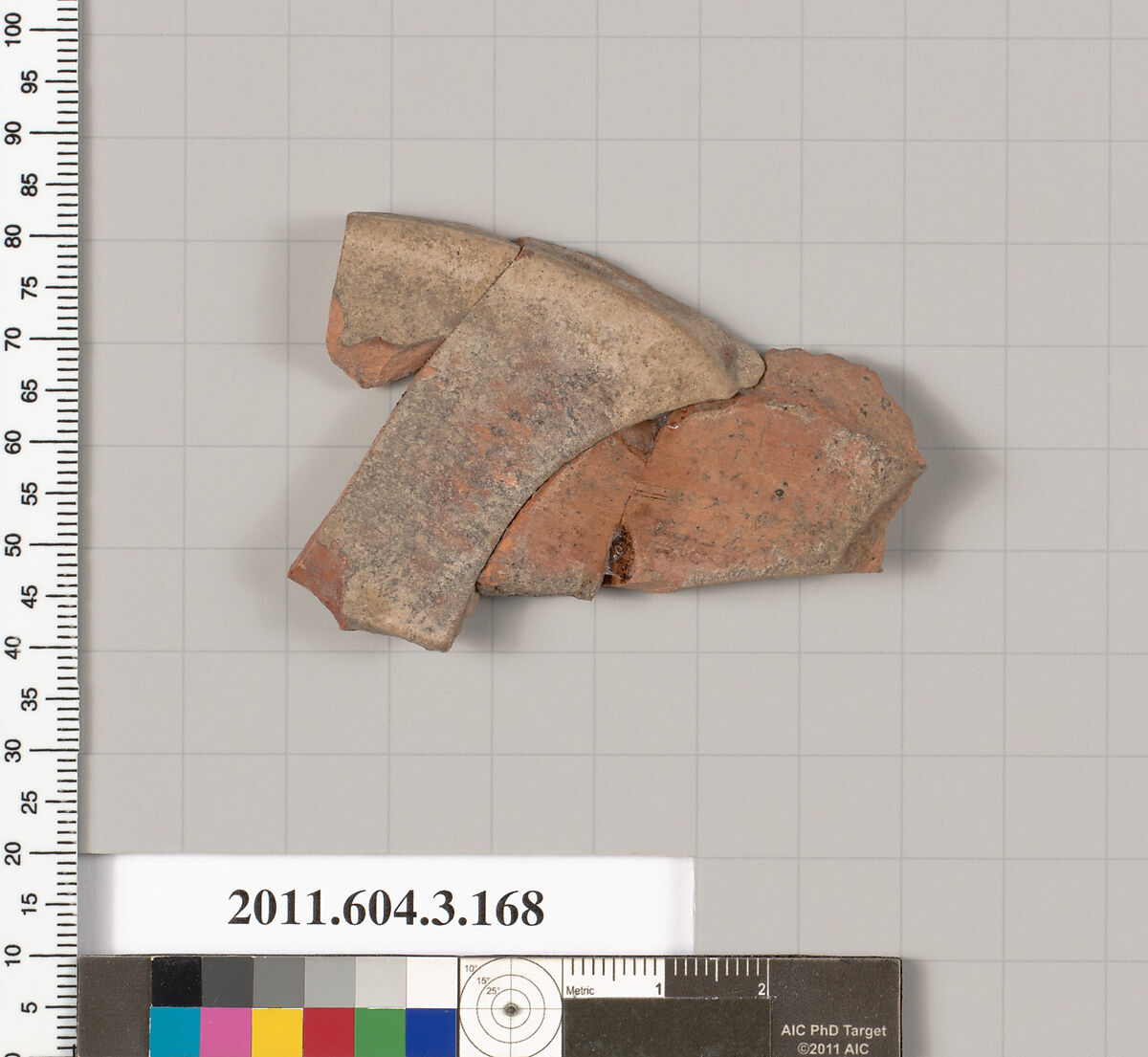Terracotta fragment of an amphora (jar), Terracotta, Greek, Attic