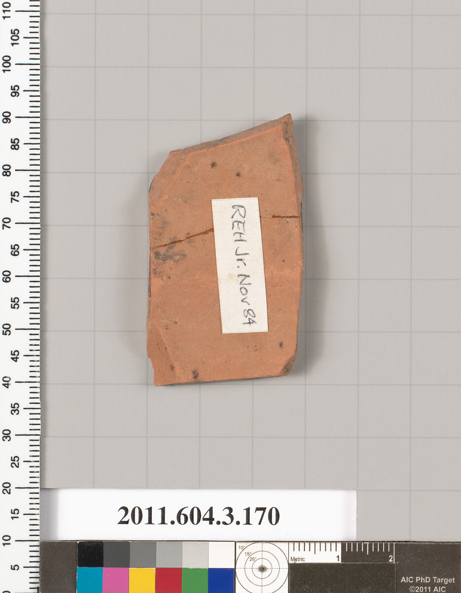 Terracotta fragment of an amphora (jar), Terracotta, Greek, Attic