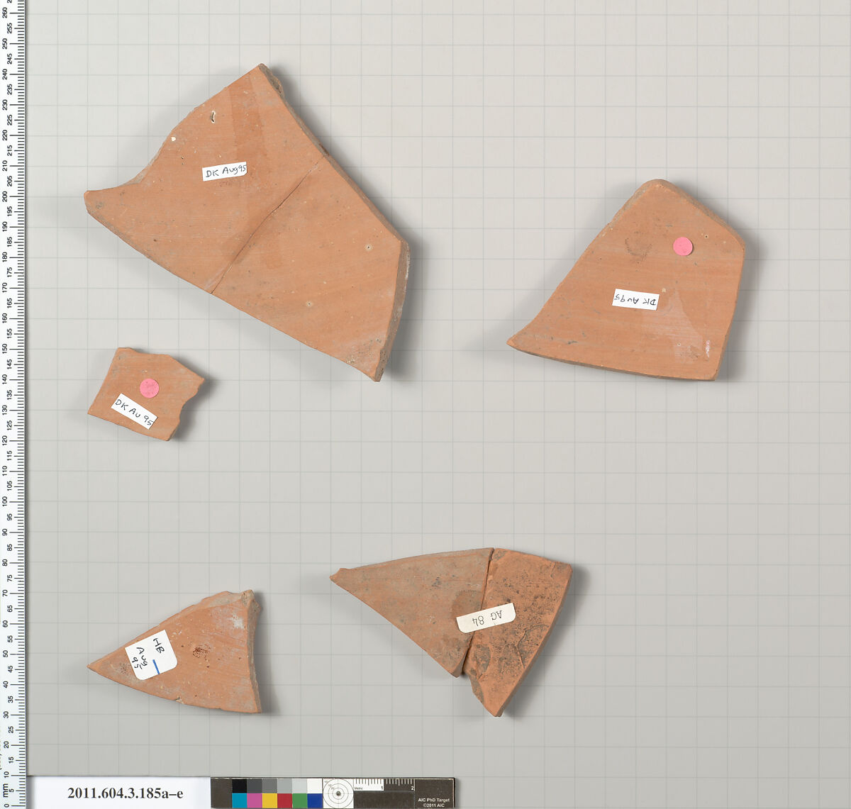 Terracotta fragments of an amphora (jar), Terracotta, Greek, Attic