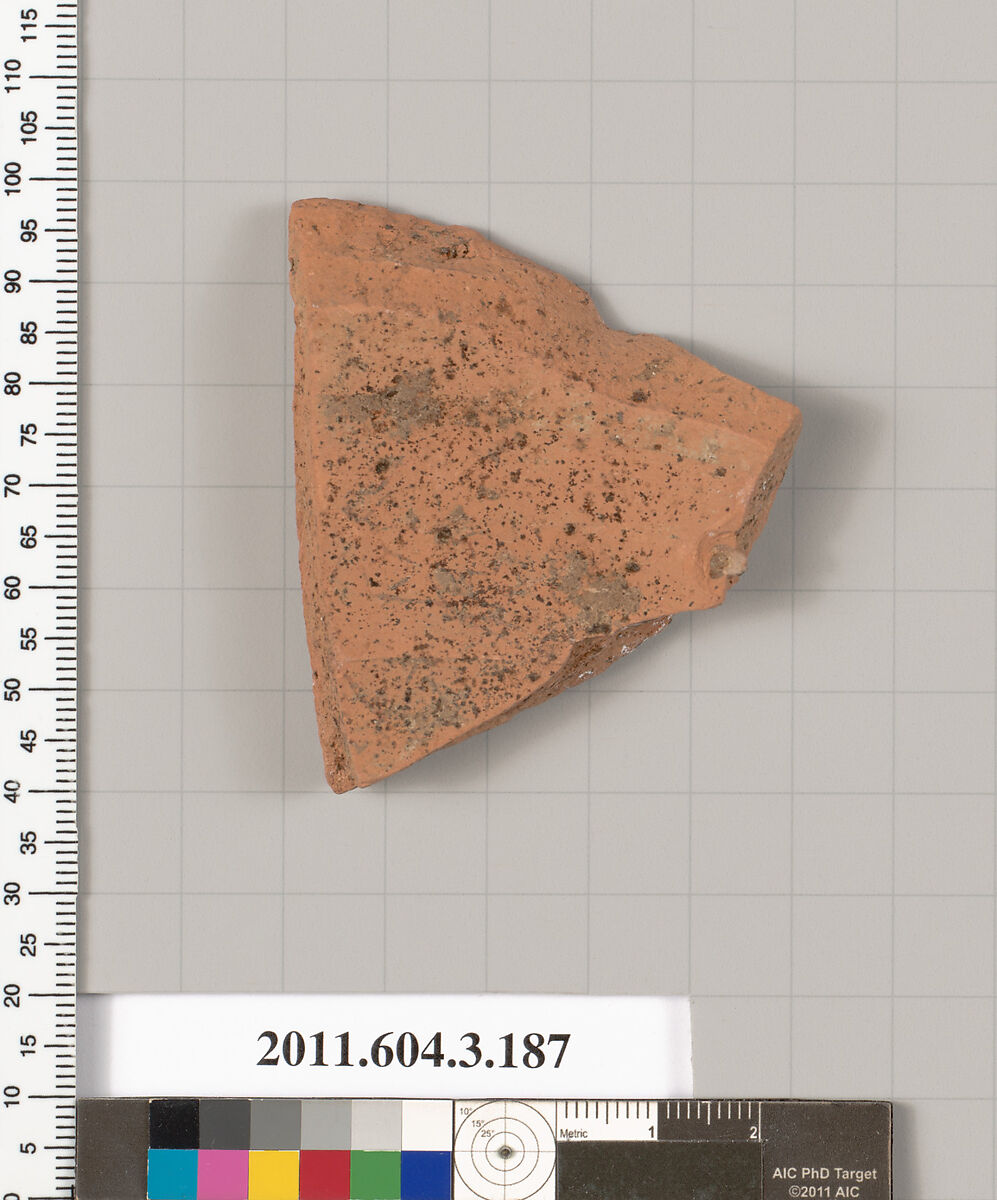 Terracotta fragment of an amphora (jar), Terracotta, Greek, Attic