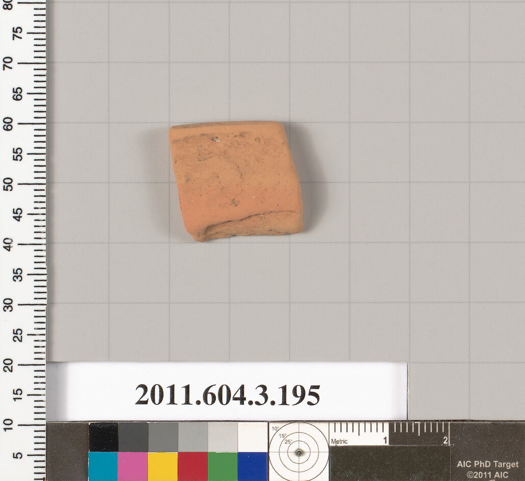 Terracotta fragment of an undetermined shape, Terracotta, Greek, Attic