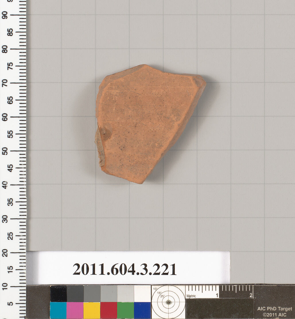 Terracotta fragment of a neck-amphora of Nicosthenic shape (jar), Terracotta, Greek, Attic