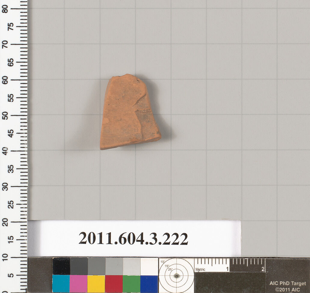 Terracotta fragment of a neck-amphora of Nicosthenic shape (jar), Terracotta, Greek, Attic