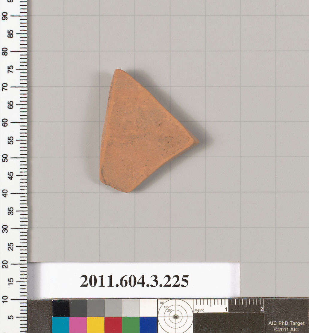 Terracotta fragment of a neck-amphora of Nicosthenic shape (jar), Terracotta, Greek, Attic