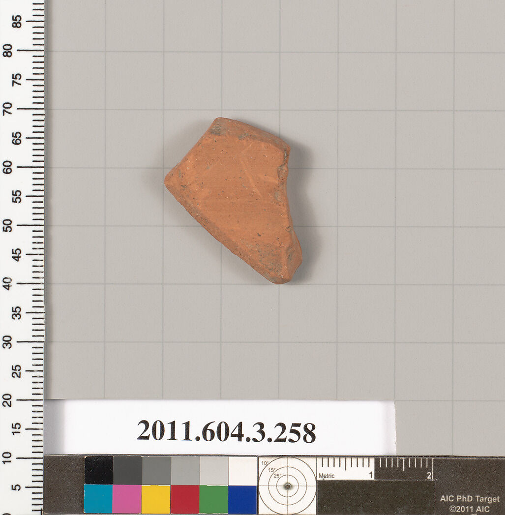 Terracotta fragment of a neck-amphora (jar), Terracotta, Greek, Attic