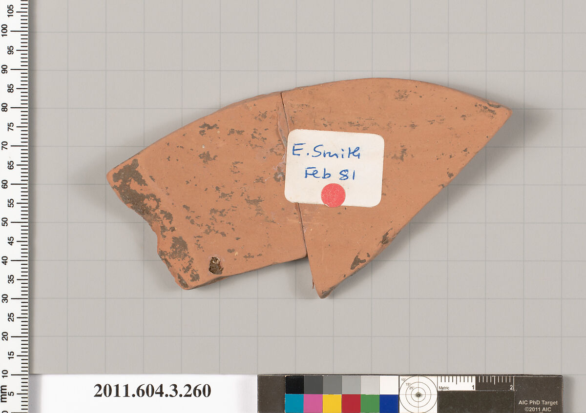 Terracotta fragment of a neck-amphora (jar), Terracotta, Greek, Attic