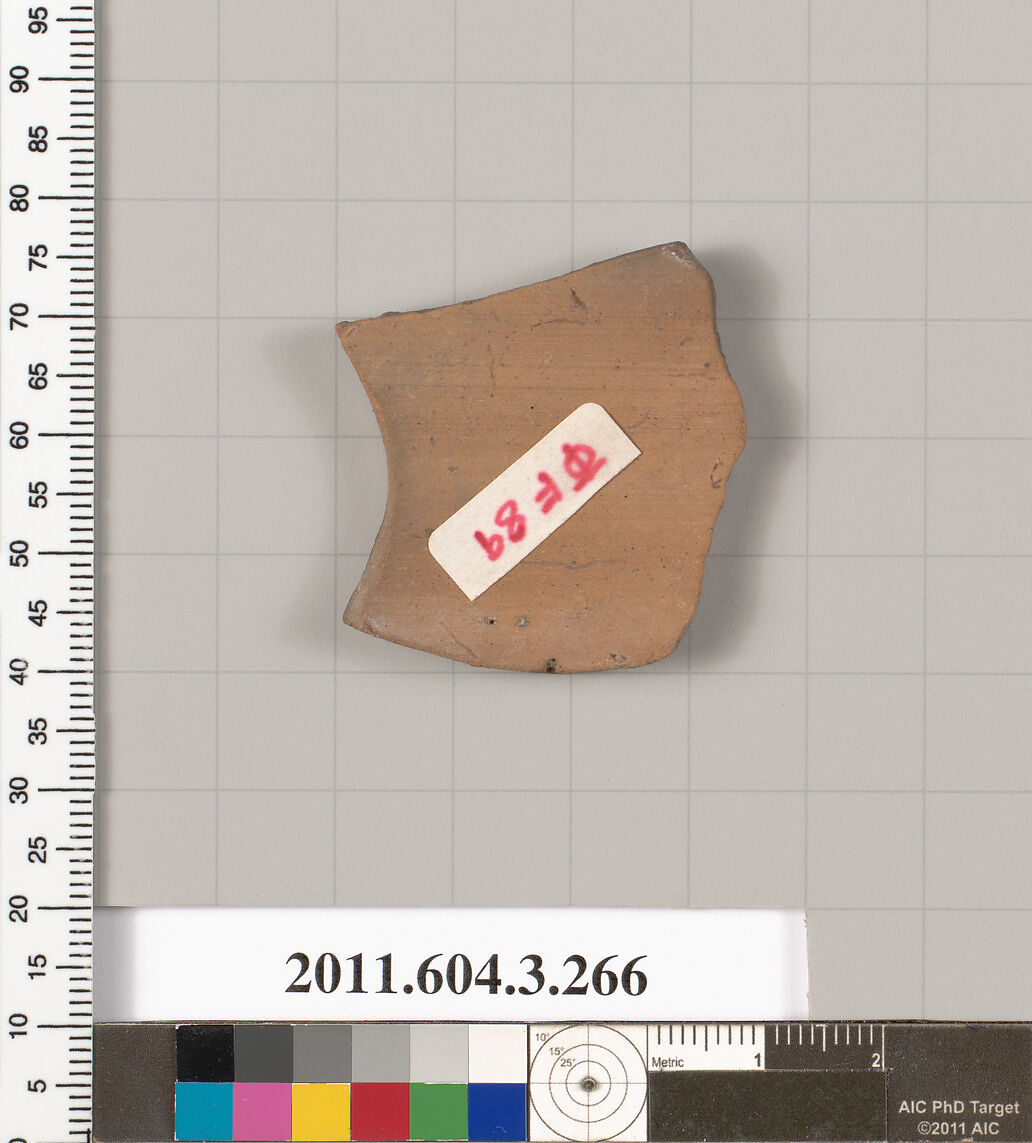Terracotta fragment of a neck-amphora (jar), Terracotta, Greek, Attic