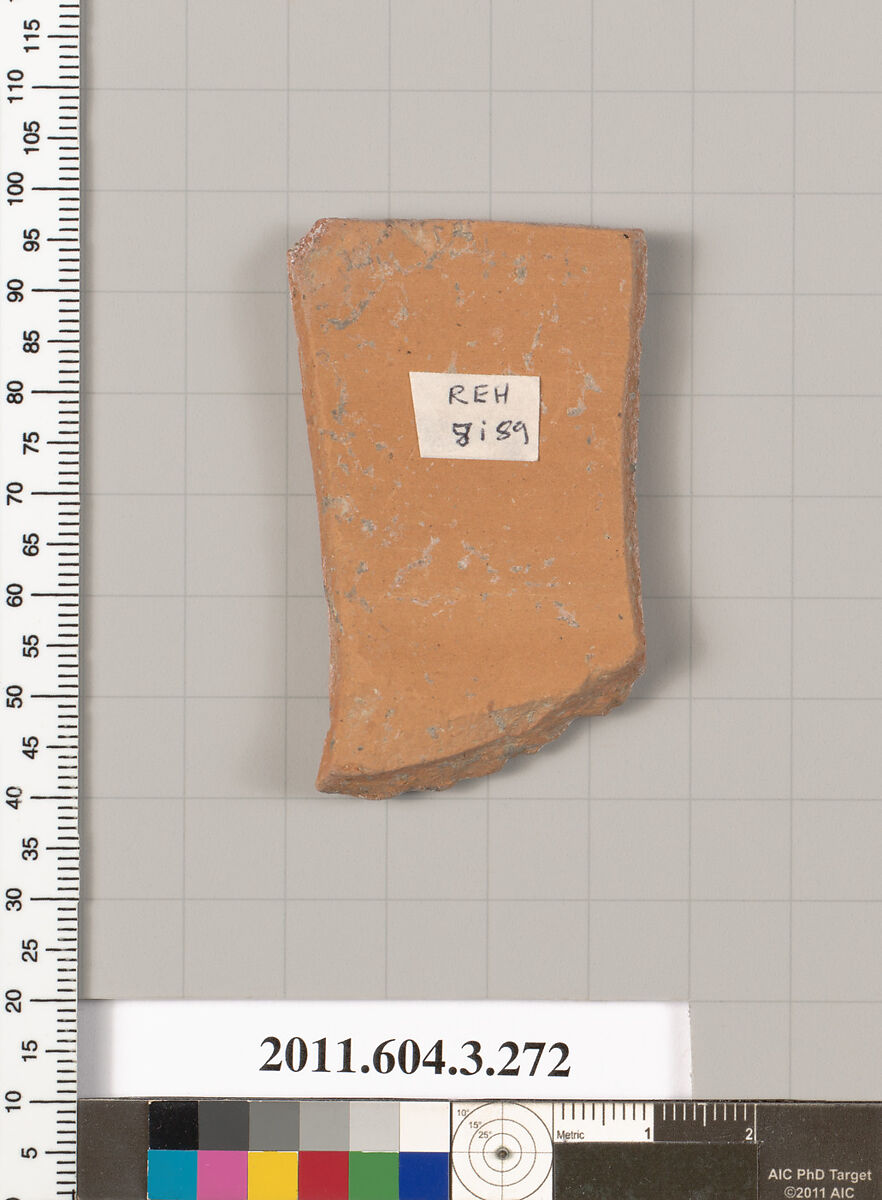Terracotta fragment of a neck-amphora (jar), Terracotta, Greek, Attic