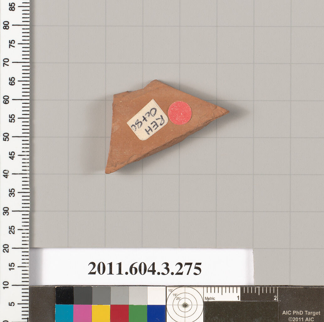 Terracotta fragment of a neck-amphora (jar), Terracotta, Greek, Attic