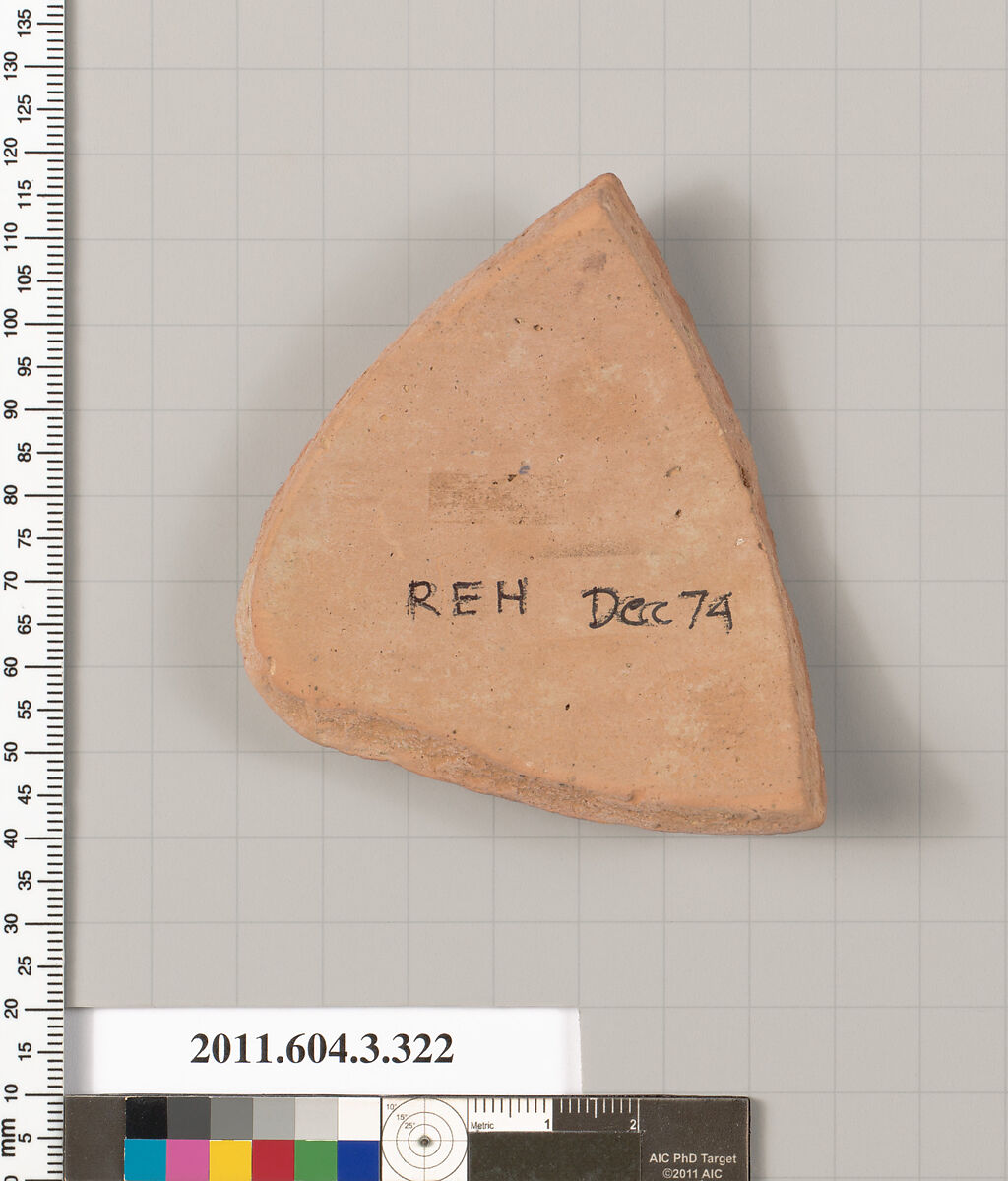 Terracotta fragment of a neck-amphora (jar), Terracotta, Greek, Attic