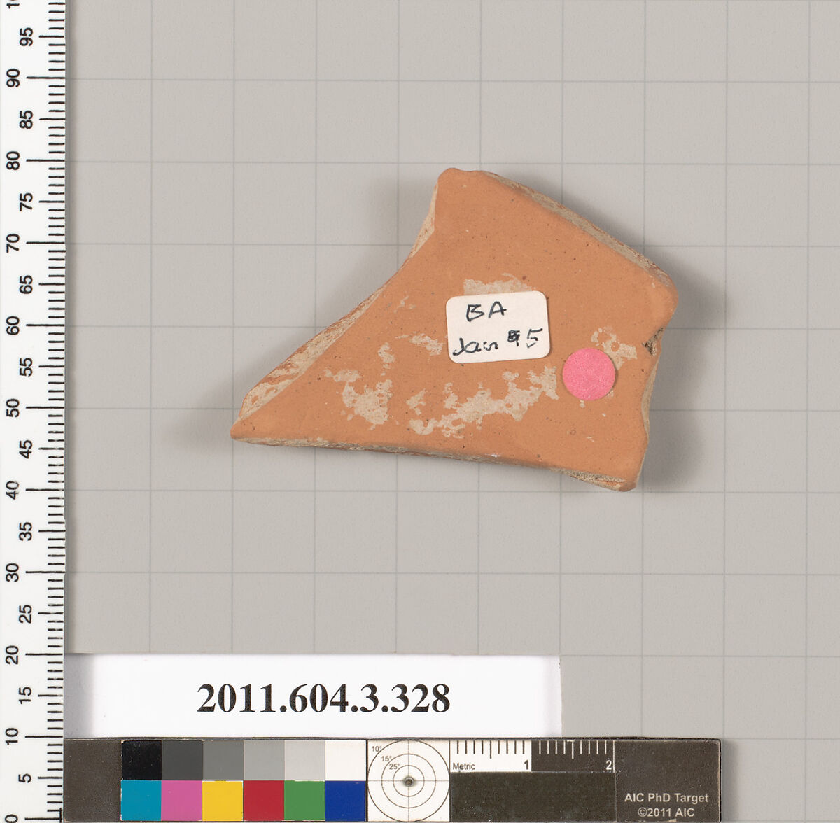 Terracotta fragment of a neck-amphora (jar), Terracotta, Greek, Attic