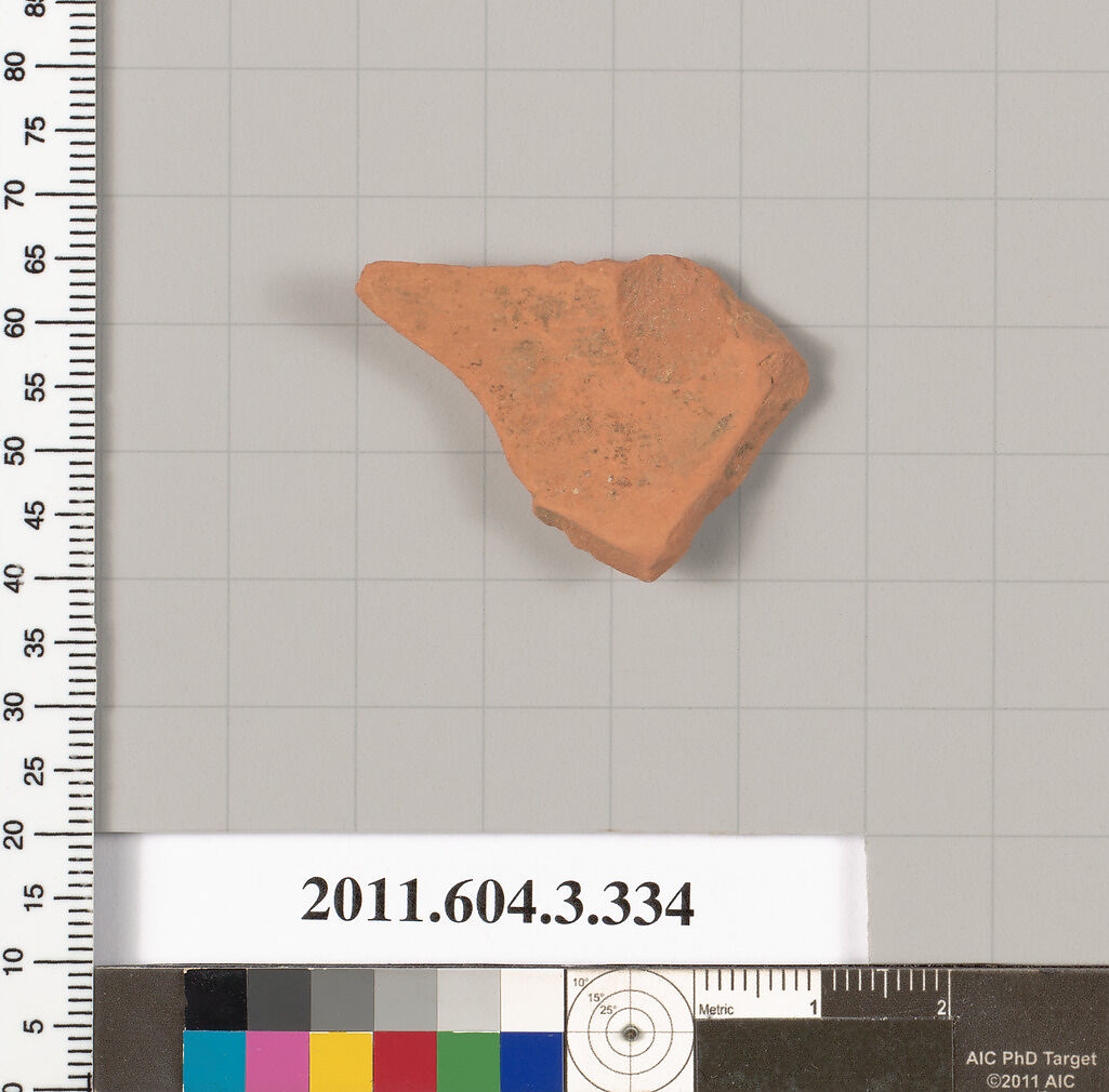 Terracotta fragment of a neck-amphora (jar), Terracotta, Greek, Attic