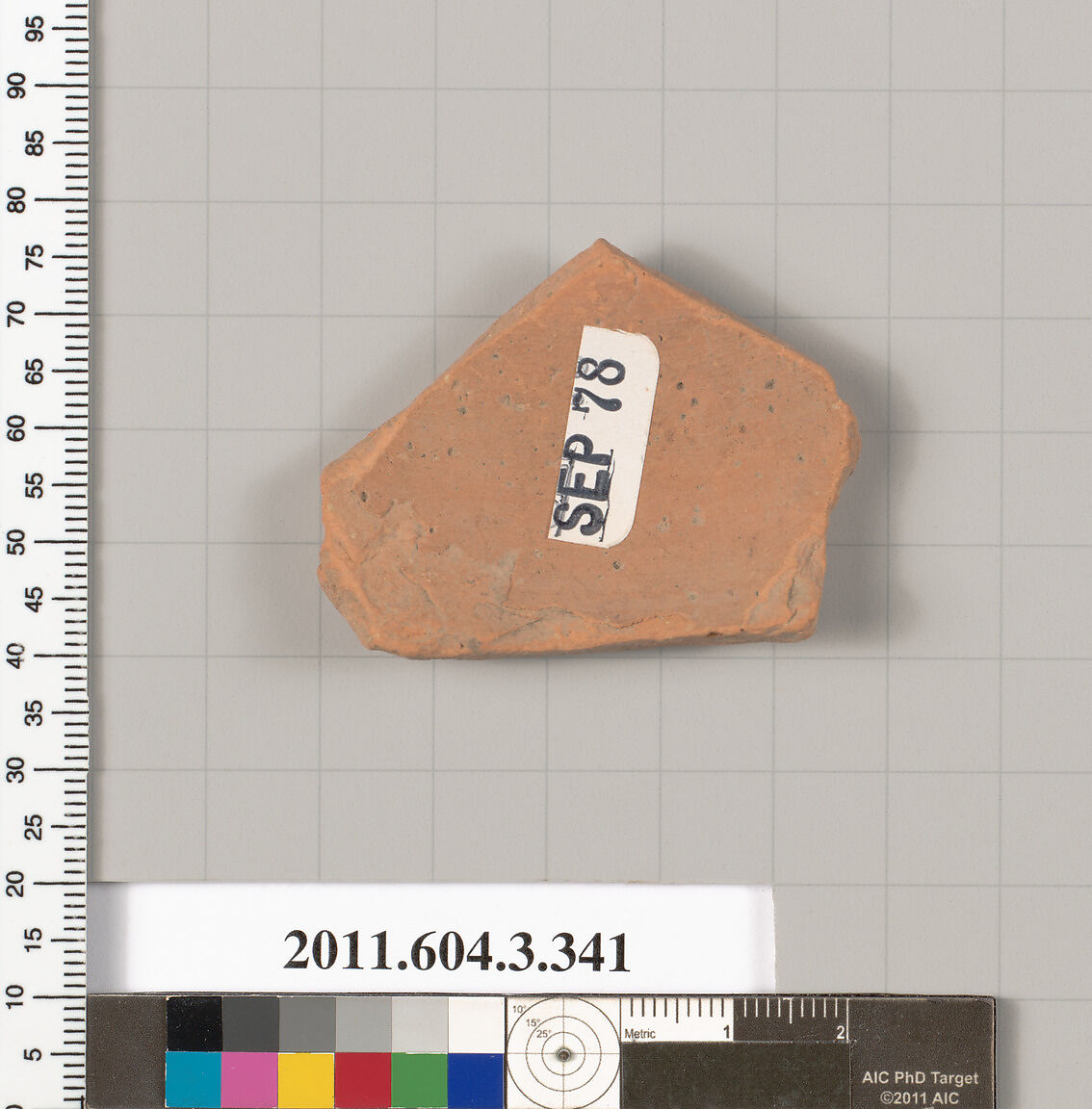 Terracotta fragment of a neck-amphora (jar), Terracotta, Greek, Attic