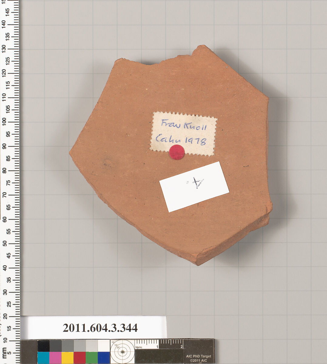 Terracotta fragment of a neck-amphora (jar), Terracotta, Greek, Attic