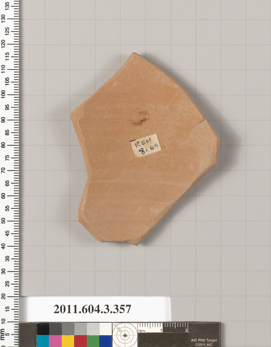 Terracotta fragment of a neck-amphora (jar), Terracotta, Greek, Attic
