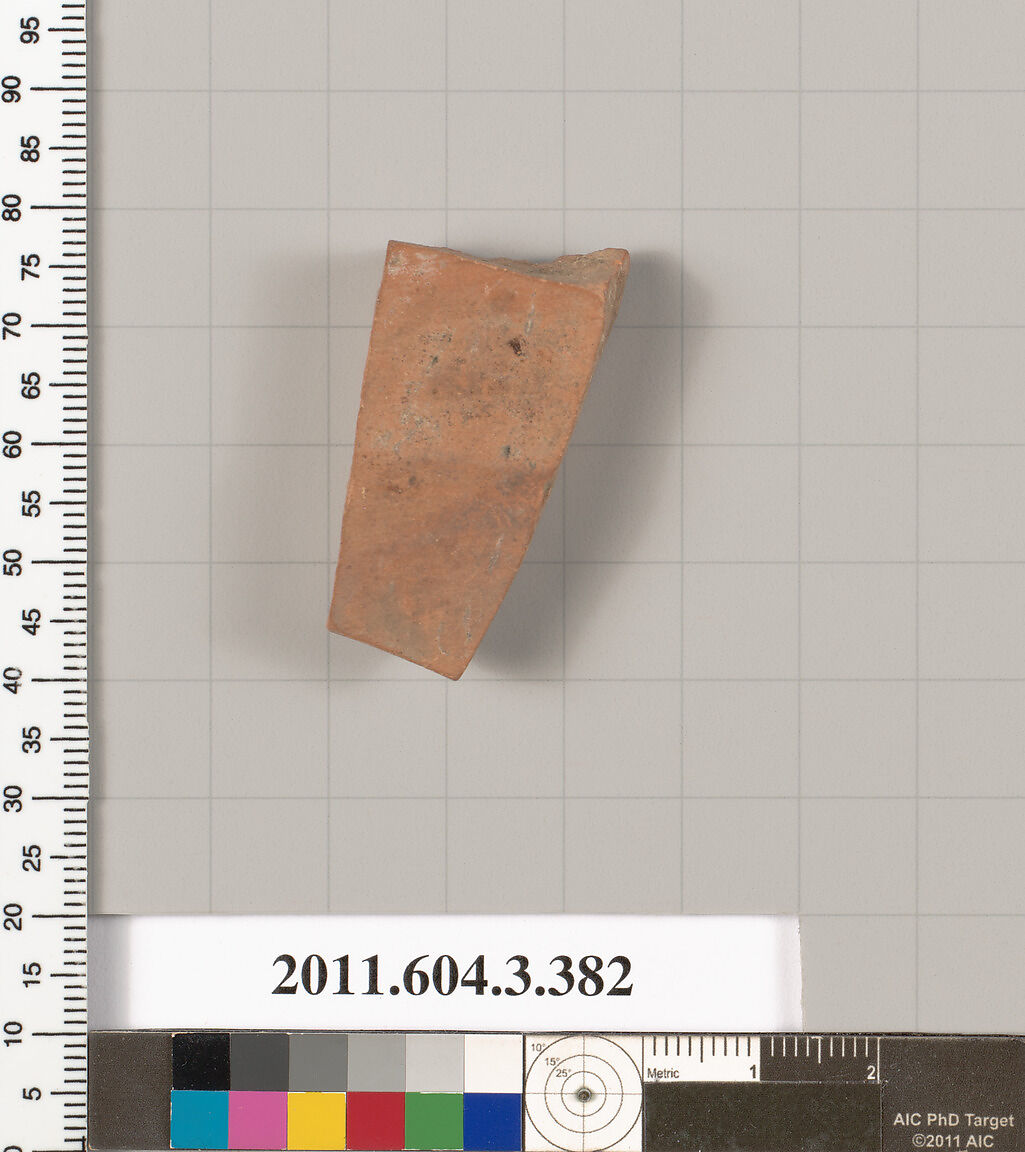 Terracotta fragment of a neck-amphora (jar), Terracotta, Greek, Attic