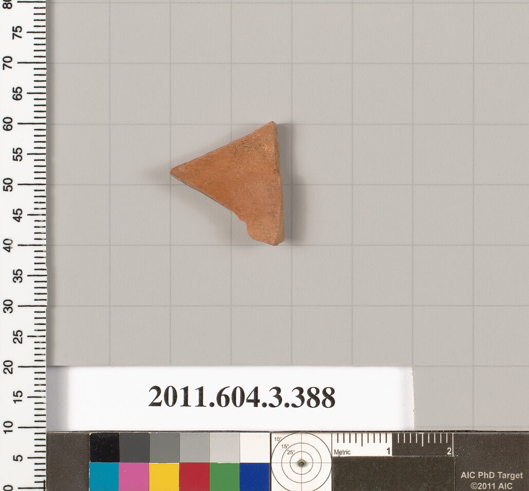 Terracotta fragment of a neck-amphora (jar), Terracotta, Greek, Attic