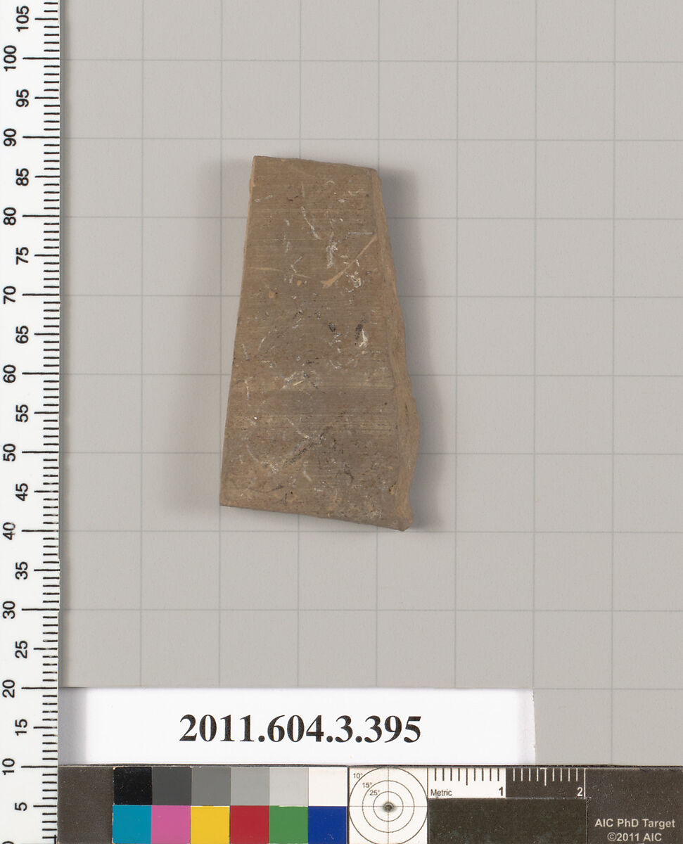 Terracotta fragment of a neck-amphora (jar), Terracotta, Greek, Attic