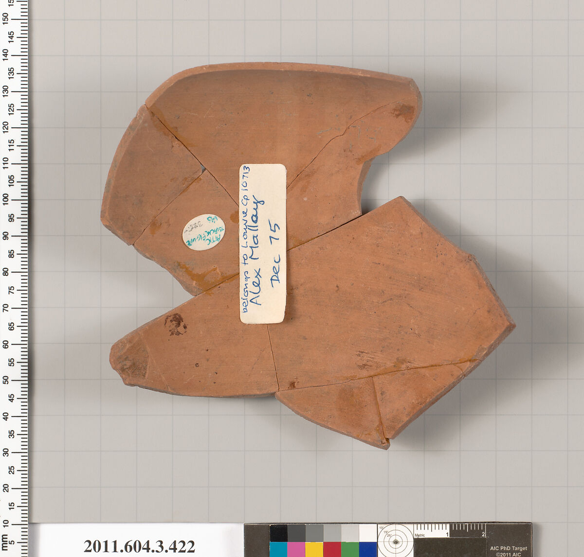 Terracotta fragment of a neck-amphora (jar), Terracotta, Greek, Attic