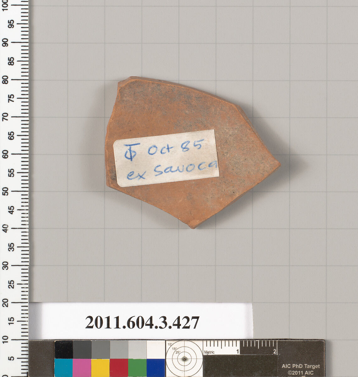 Terracotta fragment of a neck-amphora (jar), Terracotta, Greek, Attic