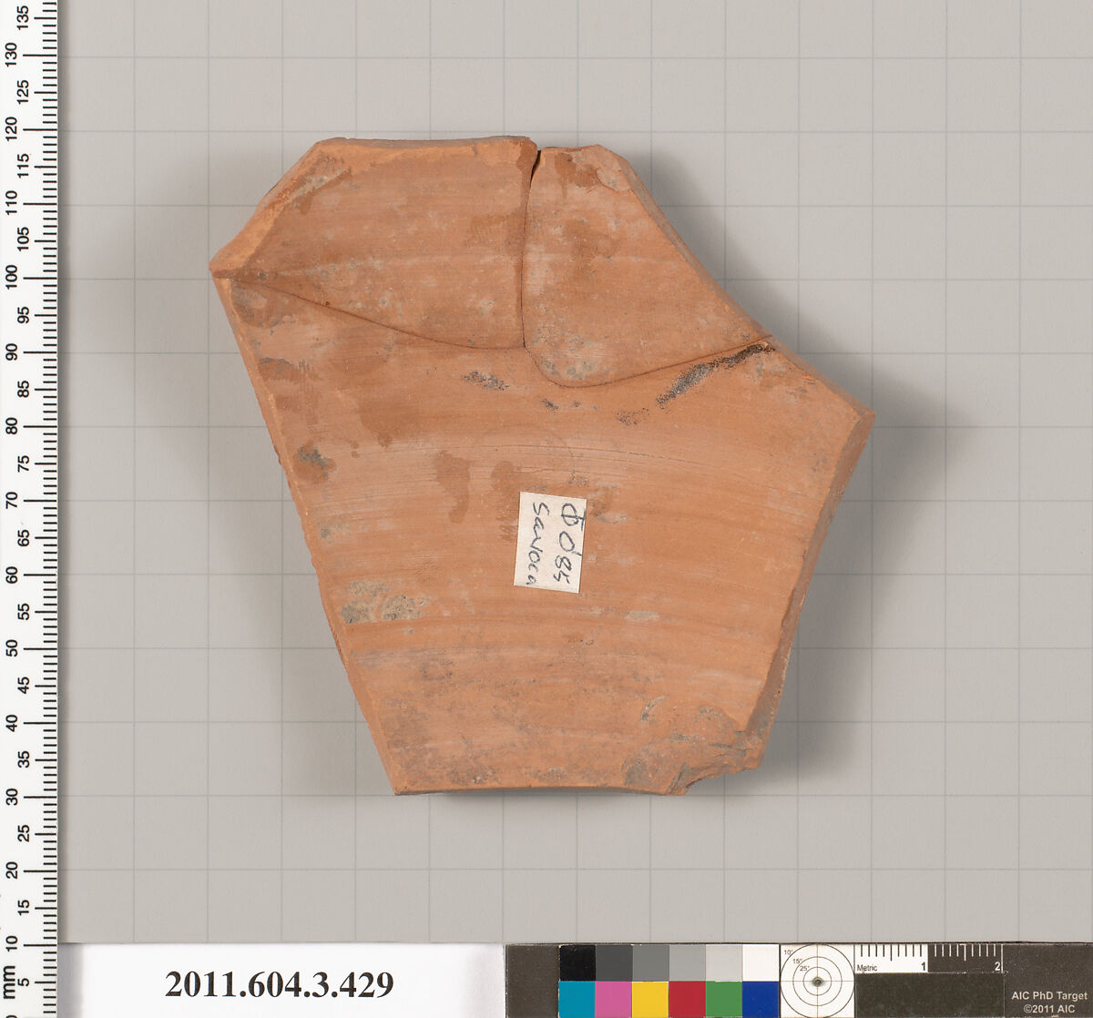 Terracotta fragment of a neck-amphora (jar), Terracotta, Greek, Attic