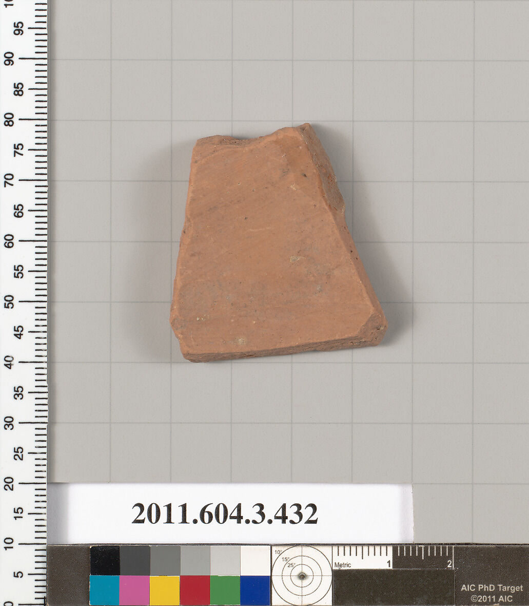 Terracotta fragment of a neck-amphora (jar), Terracotta, Greek, Attic