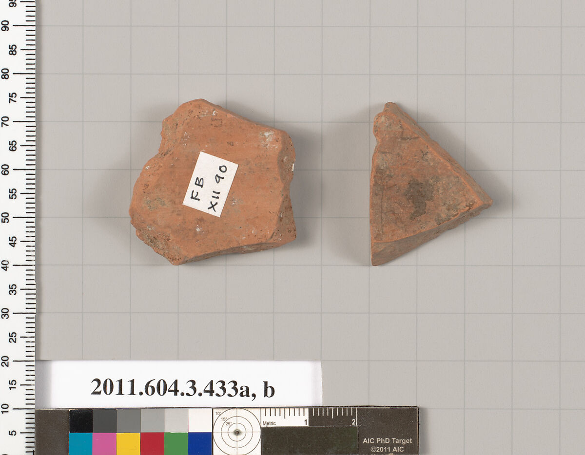 Terracotta fragments of neck-amphorae (jars), Terracotta, Greek, Attic