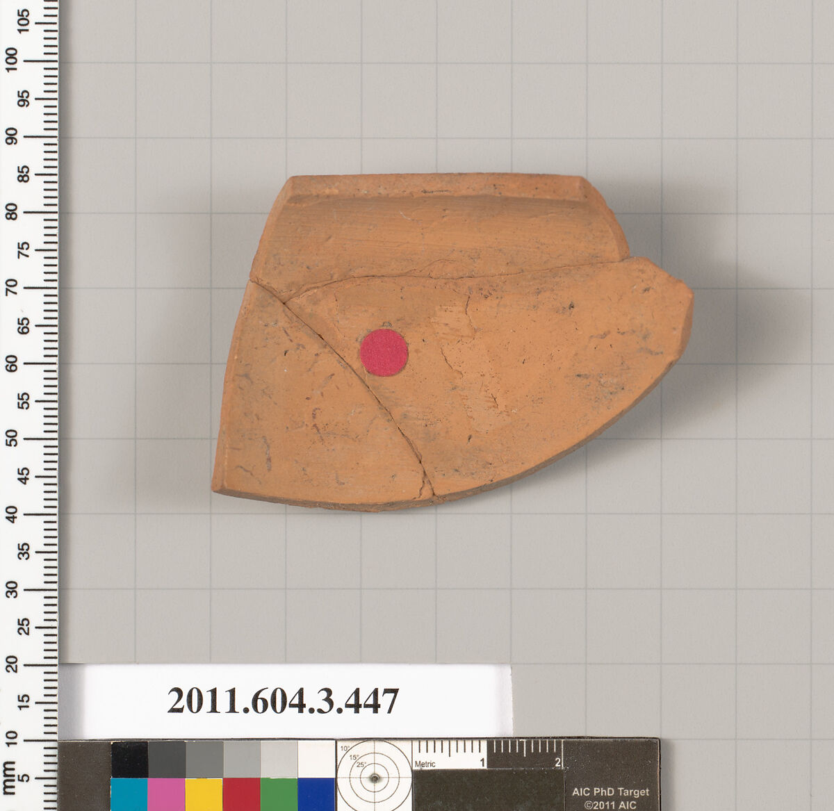 Terracotta fragment of a neck-amphora (jar), Terracotta, Greek, Attic