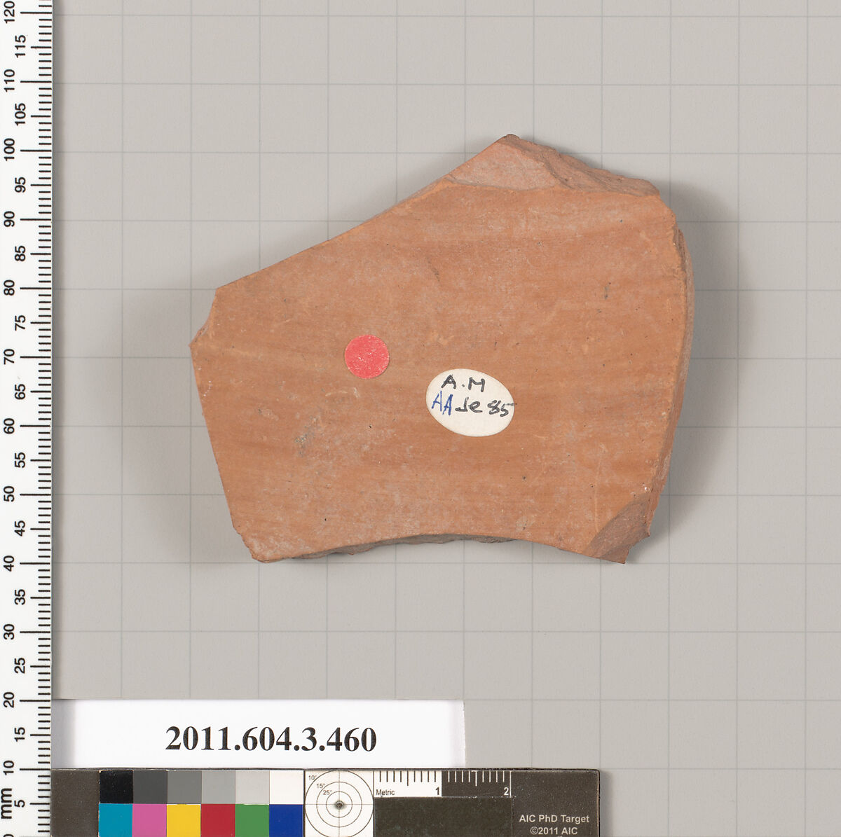 Terracotta fragment of an amphora (jar), Terracotta, Greek, Attic