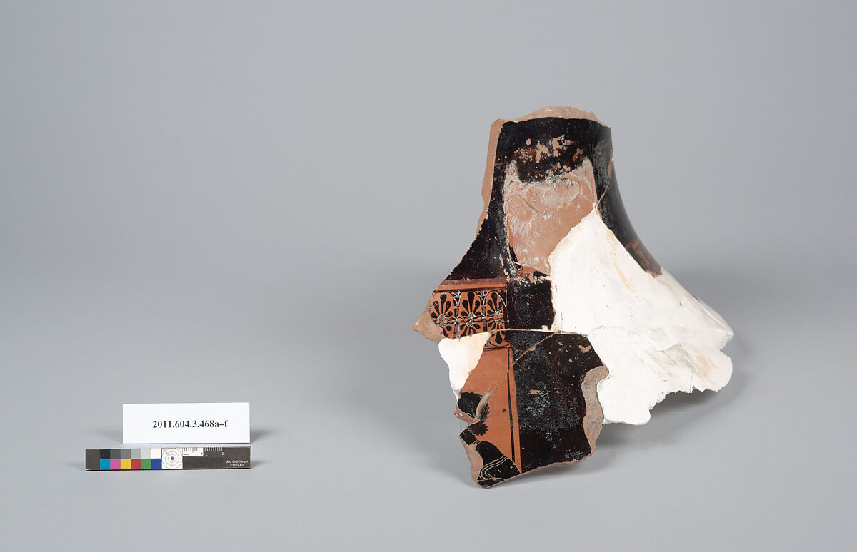 Terracotta fragments of an amphora (jar), Terracotta, Greek, Attic