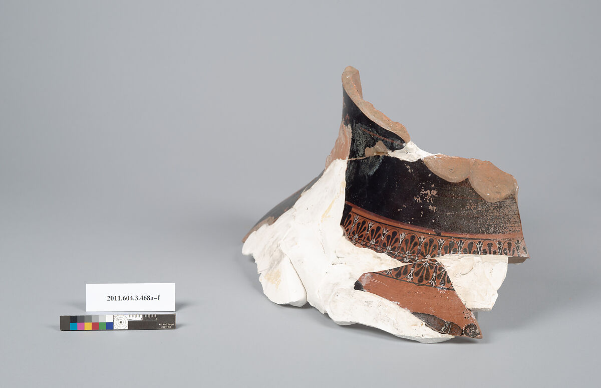 Terracotta fragments of an amphora (jar), Terracotta, Greek, Attic