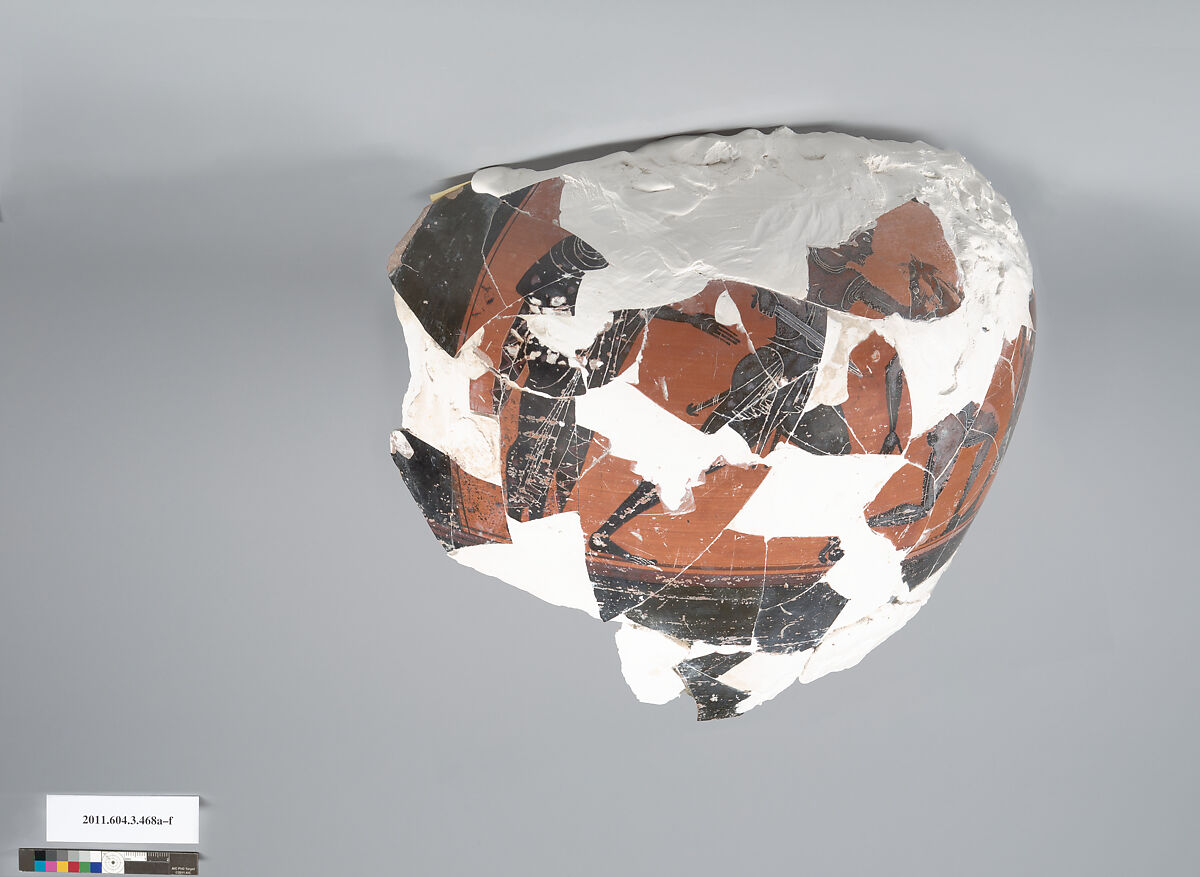 Terracotta fragments of an amphora (jar), Terracotta, Greek, Attic