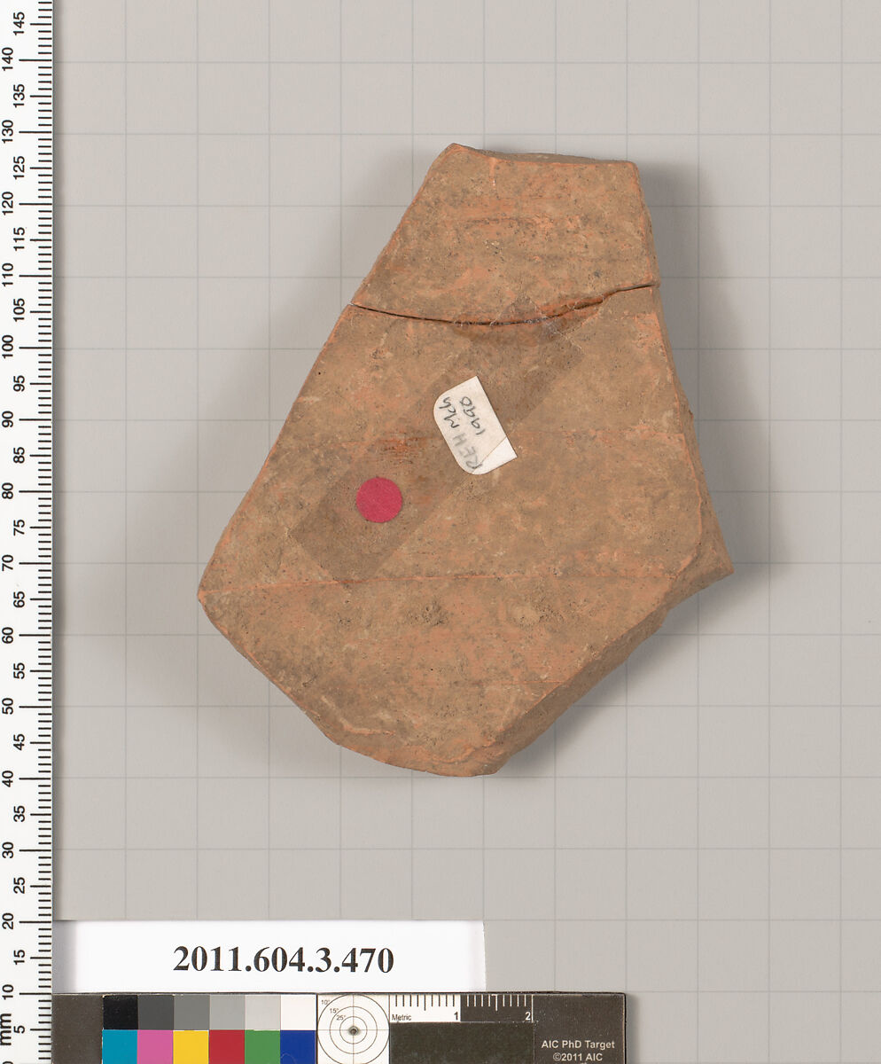 Terracotta fragment of a Panathenaic prize amphora, Terracotta, Greek, Attic