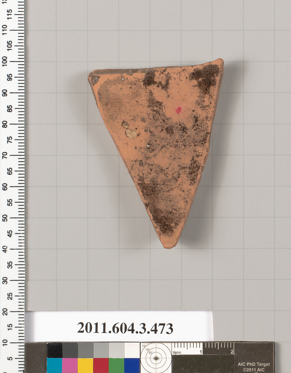 Terracotta fragment of a Panathenaic prize amphora?, Terracotta, Greek, Attic