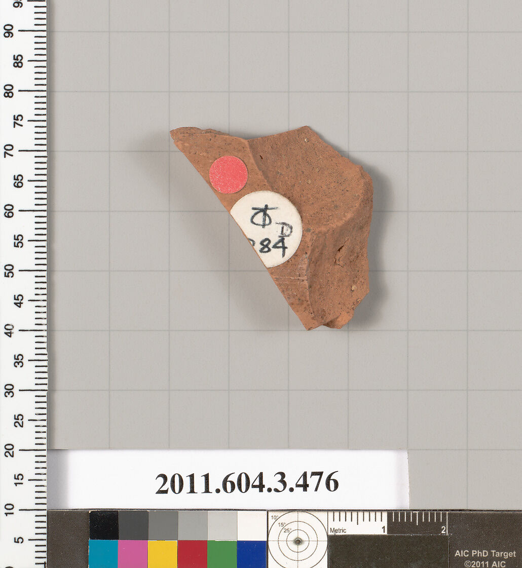 Terracotta fragment of a Panathenaic prize amphora, Terracotta, Greek, Attic