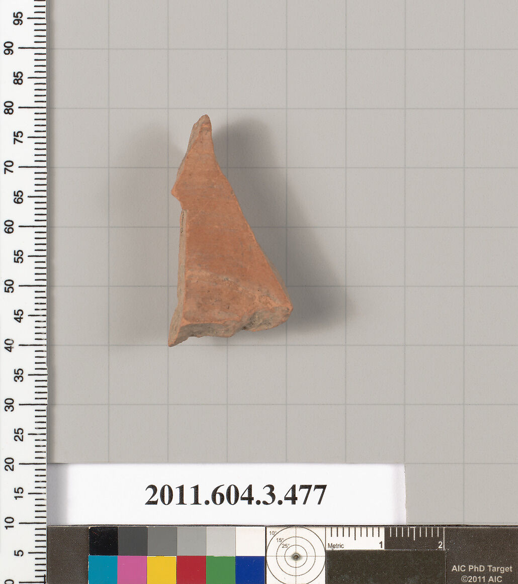 Terracotta fragment of a Panathenaic prize amphora, Terracotta, Greek, Attic