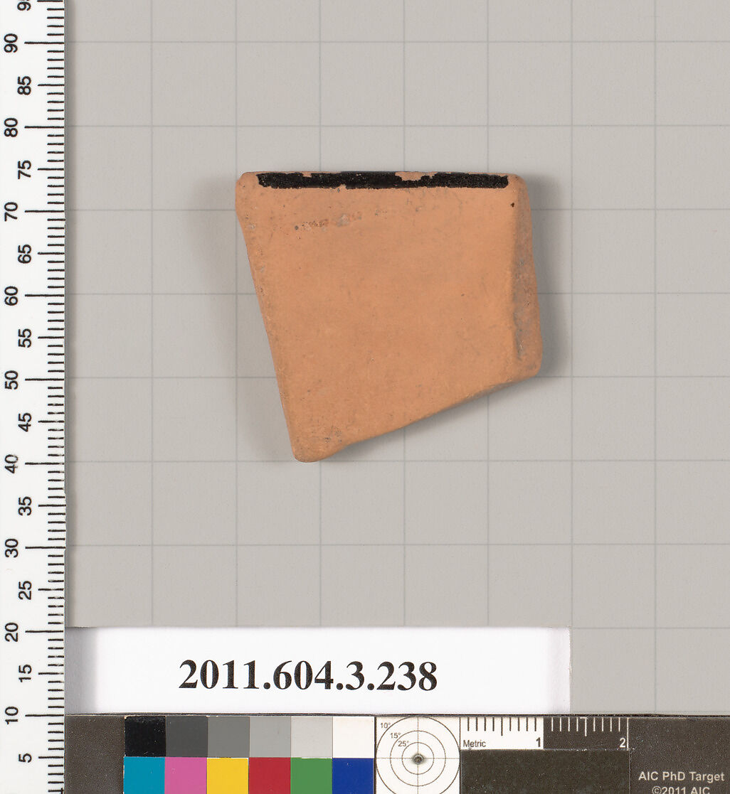 Terracotta rim fragment of an undetermined shape, Terracotta, Greek, Attic